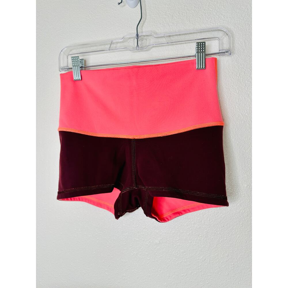 Lululemon Peach Bordeaux Reversible Sweat Wicking Boogie Short Shorts 2